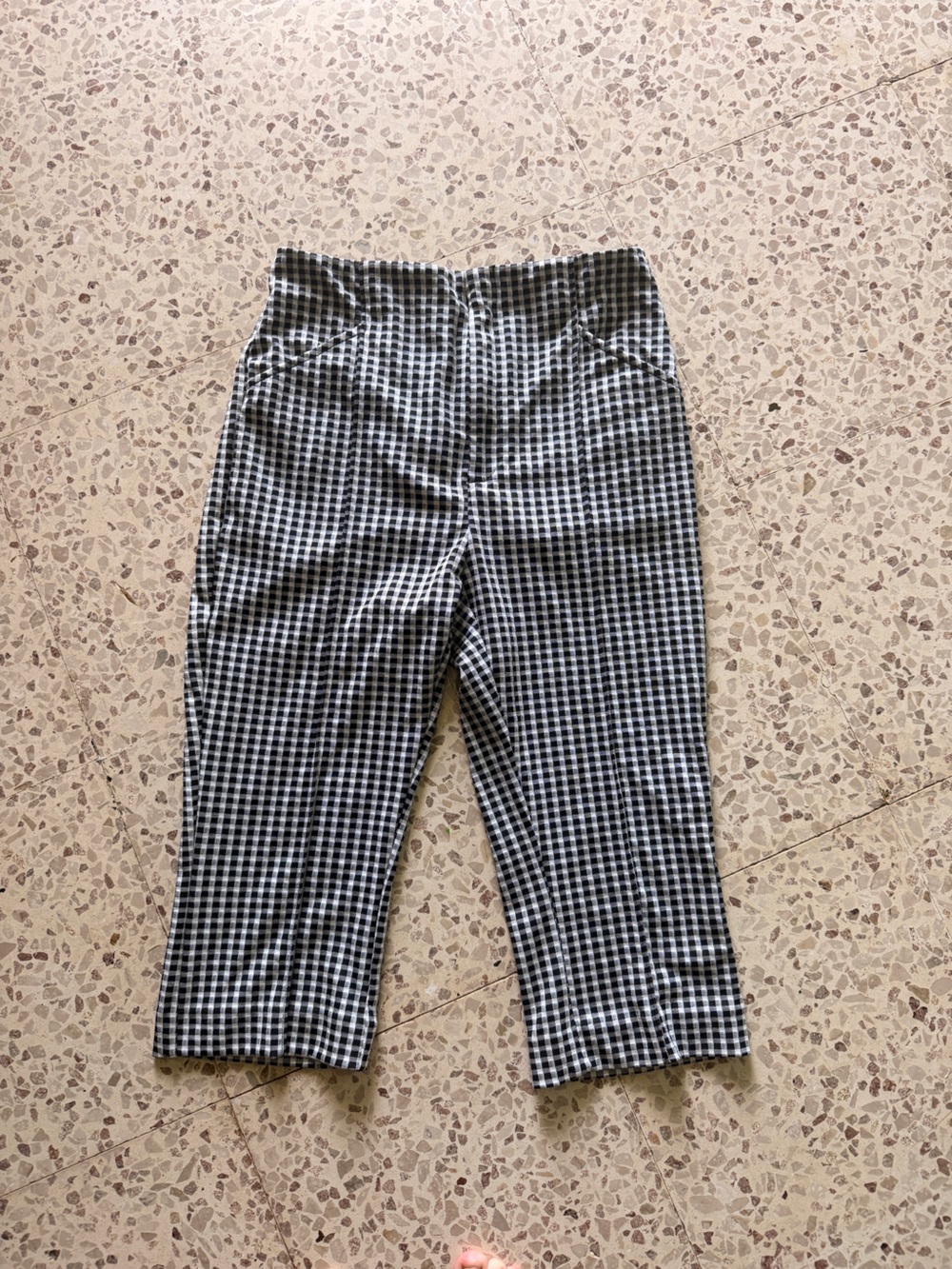 MaeveBlack & White Gingham High-Waist Pants